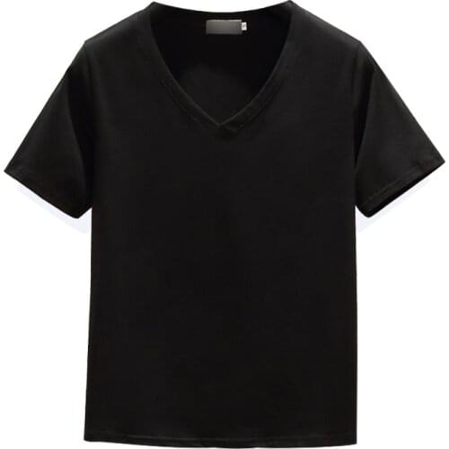 Women Casual Harajuku Fashion T-shirt Loose V-neck Short Sleeve Elastic Stretched Summer Home New Tee Shirt