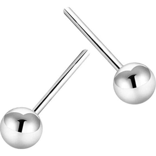 925 Sterling Silver Light Beads Stud Earrings For Women Casual Style Girl Earings Personality Jewelry