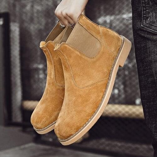 Winter Chelsea Boots Men Leather Shoes Men Ankle Boots Fashion Brand Autumn Winter Male Footweat 2021 New