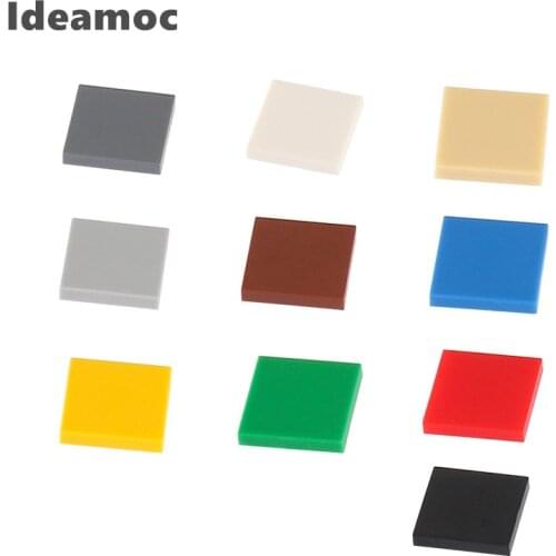 2x2 Flat Tiles Blocks Parts 100PCS Compatible 3068 Friends Construction Building Bloques MOC DIY Bricks Toys for Kids 2*2 Dots