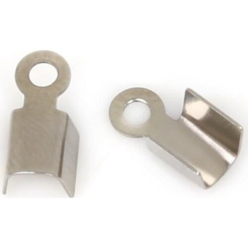 4X9mm 50/150pcs Stainless Steel Rope Cords Crimp Cover End Beads Cap for Jewelry Making DIY Bracelet Necklace Connectors Clips