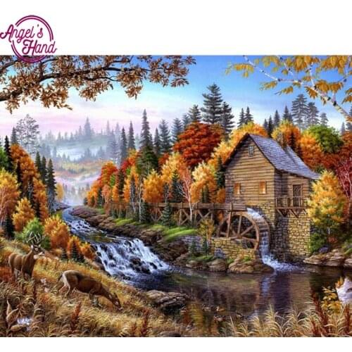Diamond Embroidery Landscape Patterns Rhinestone Handmade Kits square Diamond Painting Cross Stitch Mosaic Home Decoration