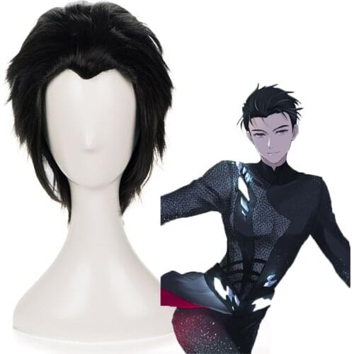 Anime Yuri!!! On ICE Cosplay Wigs Yuuri Katsuki Cosplay Wig Heat Resistant Synthetic Wig Hair Halloween Party Cosplay Wig