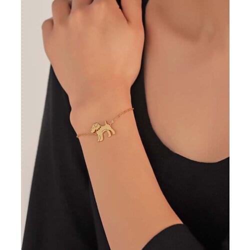 Cxwind Schnauzer Dog Bracelets for Women Femme Children Gift Chain Jewelry Charms Animal Bracelet Wristband Adjustble Jewelry