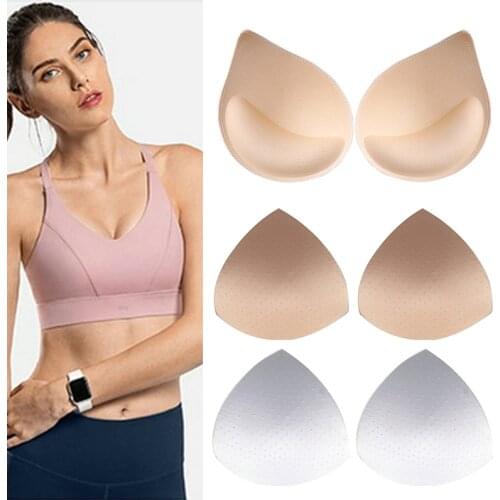 6Pcs 3Pair Soft Bikini Chest Pad Bikini Push Up Padded Swimsuit Bikini Breathable Sponge Bra Pad Invisible Triangle Bra Padding