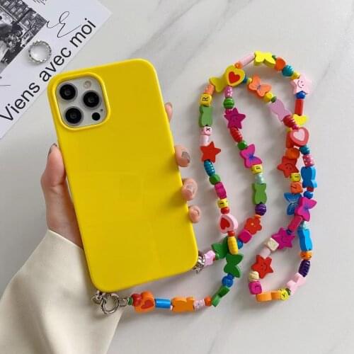 Korean style Strap Cord Chain Crossbody Tape Necklace Lanyard phone case For iPhone 12 11 Pro MAX X XS XR 7 8 6S plus SE 2020
