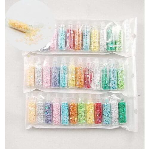 Nail Art 1Set/12pcs Mixed Multicolor Sexy Bling Star/RoundBeads/Rhombus/Round 3D Laser Paillette beauty Nail Art Sequins