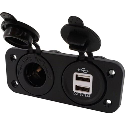 Dual USB Charger Car Cigarette Lighter Socket Splitter For Motocycle Auto Truck Trailer Power Adapter Outlet Charger For Xiaomi