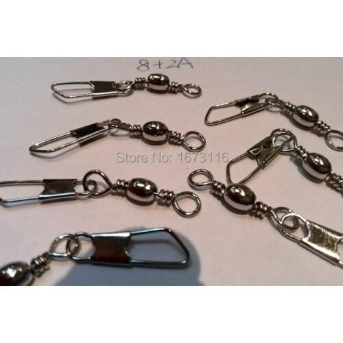 Ftee shipping pesca barrel swivels with safety snap size 8#+2A quantily 500pcs/lot