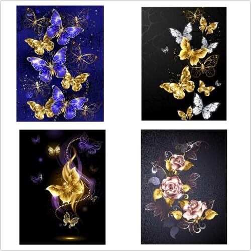 Kexinzu Square/Round Diamond Painting Full Butterfly Fantasy Embroidery Cross Stitch Animal Mosaic Rose Flower Wall Decor