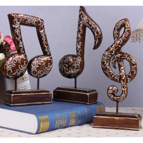 CLASSICAL CREATIVE RESIN MUSICAL NOTES DESIGN STATUE WINE CABINET HOME DECOR CRAFT ROOM DECORATION STUDY PARLOR VINTAGE FIGURINE
