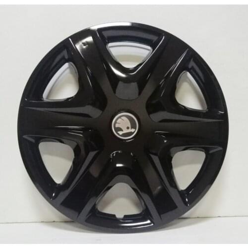 Skoda Team Wheel Cover 15 inch-4 Piece Piano Black Emblem Gift 6 kfüme13