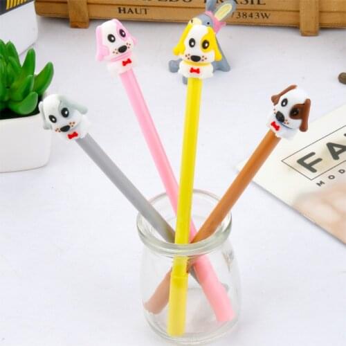 Creative cartoon cute single dog neutral pen puppy black waterborne gel student test writing pen