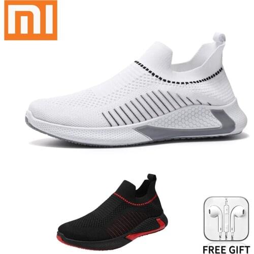 Xiaomi Men Outdoor Sneakers Running Men Casual Shoes Spring New Large Lightweight Breathable Male Flying Woven Size 39-45