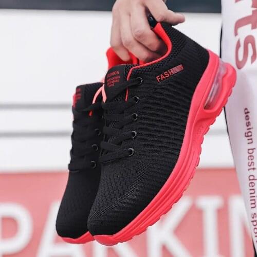 Unisex Sneakers Mens Knitted Light Sports Shoes Women Fashion Couple Air Cushion Running Shoes