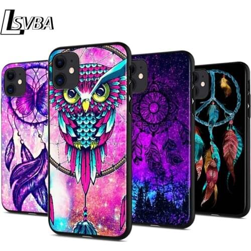 Dream Catcher For Apple iPhone 12 Pro Max Mini 11 Pro XS Max X XR 6S 6 7 8 Plus 5S Bright Black Phone Case
