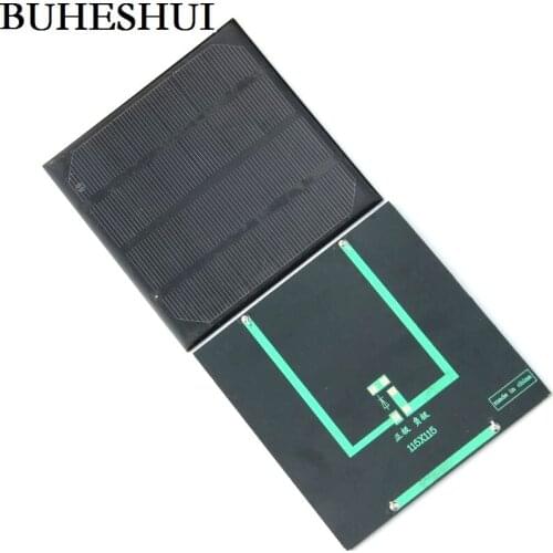 BUHESHUI 2W 6V Solar Cell Monocrystaline Solar Panel Module DIY Solar Charger For 3.7V LED Light 115*115MM 2pcs Free Shipping