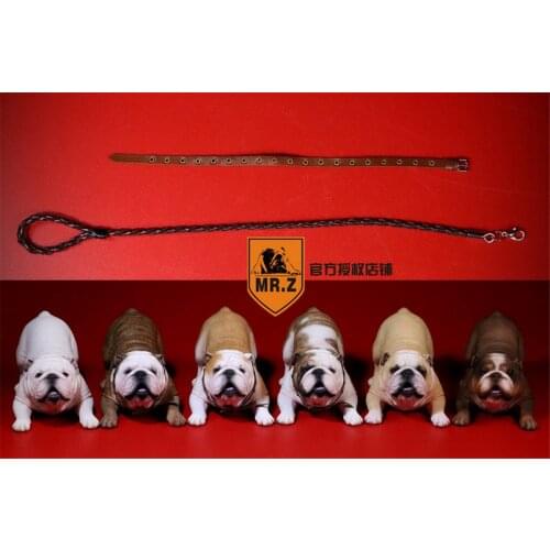 Mr.Z 1/6 2Pcs British Bulldog Couple Bull Dog Pet Healing Figure Animal Model Toy Collector Desktop Decoration Adult Gift