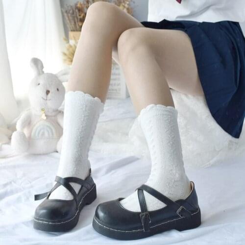Japanese Lolita soft Meng love Socks jk uniforms lace stockings piles of socks cotton socks children