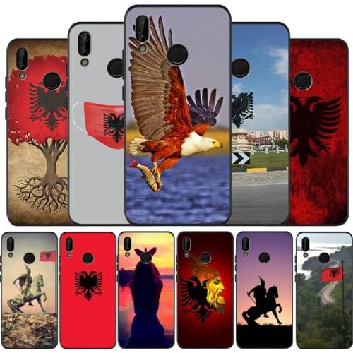 Retro Al Albania Flag Eagle black Silicone soft Case For Huawei P40 P30 P20 P10 P9 Lite Pro 2019 P smart Y6 Y9 2018 Back cover