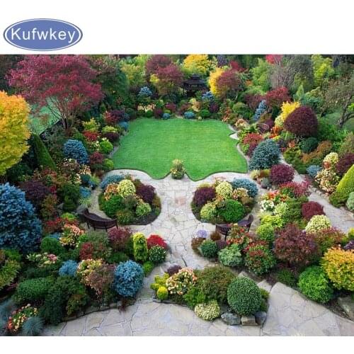 England garden landscape Diamond Painting DIY 5D Full Square Diamond Embroidery Rhinestones Pack Mosaic Kits Home Decor Craft