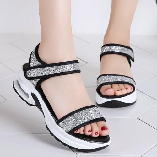 Glitter Summer Shoes women sandals Binding Magic beach flip flops ladies sandals Light Weight Slip Resistant Sandals women