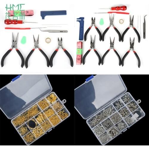 Jewelry Pliers Tools Set Equipment/Needle Nose Pliers/Beads Measure For Jewelry Making Handmade (rolling eye pin head pin) F2681