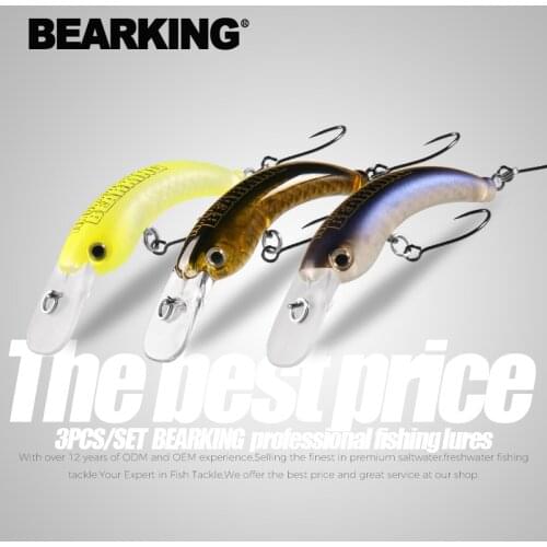 BEARKING 3pcs per set 29mm 42mm Fishing Lure Trout Mini Crankbait Wobbler Fishing Tackle Minnow Crank Artificial Hard Bait