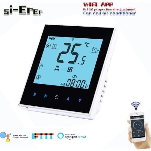 Tuya wifi air conditioner temperature controller, 0-10V regulated output, 4pipe heating & cooling