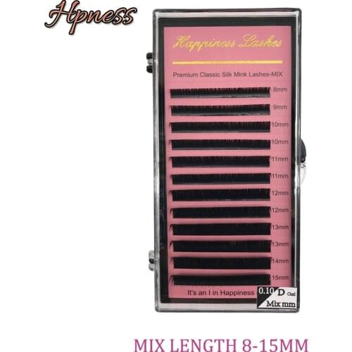 HPNESS 12Rows 7-15mm Mix Length 3D Russia Faux Eyelash Extension Volume False Mink Individual Eyelashes Makeup Eye Lashes Cilia