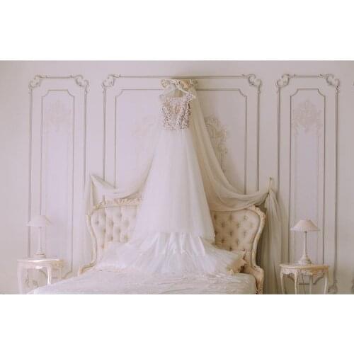 Wedding Dress Bedroom Photo Backdrop Vinyl Cloth Background for Baby Portrait Children Lovers Photophone Photography Props