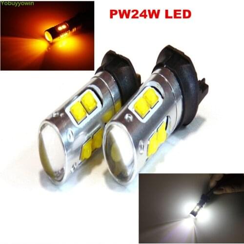 Lampara LED PW24 W pwy24 W 50W 12 V luces diurnas drls no polaridad For BMW Serie 3 F30 F31 F34 VW CC 358 Golf MK7 10 LED