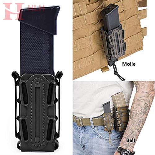 Tactical Soft Shell Holster Pistol Mag Carrier with Belt Loop 9mm Universal Pistol Magazine Pouch Holster Molle Belt Clips