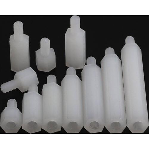 100pcs M3 Nylon Standoff Spacer Male Female Plastic Hex Column Screws for PCB Motherboard pillar M3X5/6/8/10/12/14/15/18/20/25