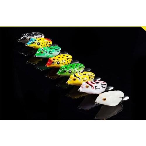 100Pcs Soft Fishing lures 5CM 13G Plastic Frog Lure With Hook Top Water Artificial Bait Fish Tackle Wholesale A183