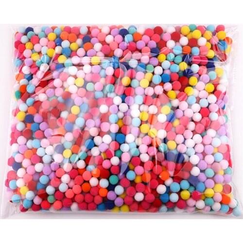 1200Pcs Pompoms 10mm Soft Pompones Fluffy Plush Fur Ball Crafts Toys DIY Home Decor Sewing Supplies Accessories Craft Supplies