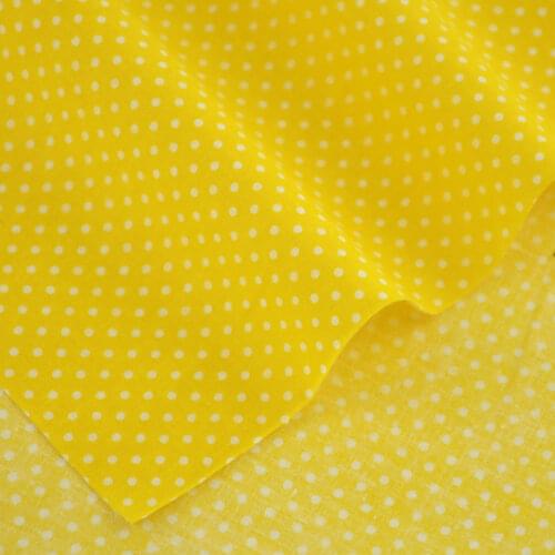 2016 News Patchwork White Dots Designs Golden Yellow Colour Doll Clothes Crafts 100% Cotton Fabric Sewing Beginners Practice CM