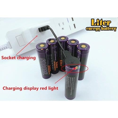 3PCS Liter energy battery USB 5000ML Li-ion Rechargebale battery USB 18650 3500mAh 3.7V Li-ion battery + USB wire