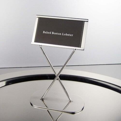 Buffet Shelf Stainless Steel Plate Rack Frame Tableware Stand High-End Menu Stand Card Holder Dining Room Cards Kitchenware 3pcs