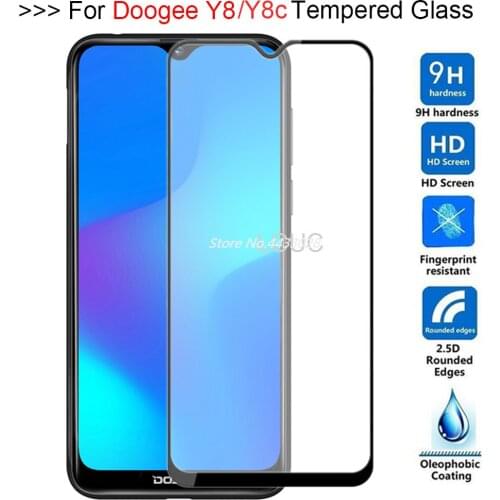 9H Full Glue Cover Tempered Glass for Doogee Y8 Y8C Screen Protector for Doogee Y8 Y8C 6.1 Inch Full Glue Protective Film Glass