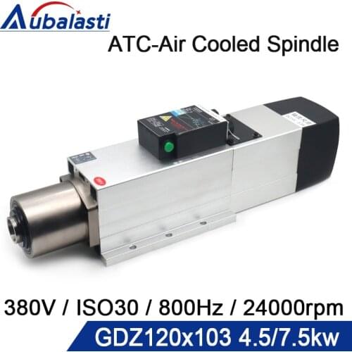 CNC ATC Spindle Motor 4.5kw 7.5kw Automatic Tool Change spindle Air Cooled Spindle 380V Spindle iso30 for CNC Wood Machine tools