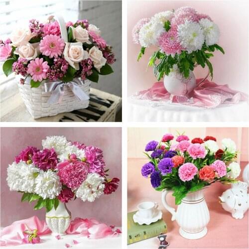 EverShine Diamond Painting With Square Rhinestones Flower Embroidery Full Square Drill Crafts Kit Home Decoration Modern