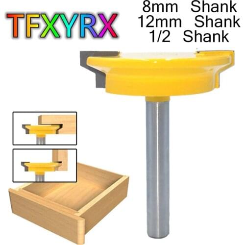 1pc 8mm 12mm 1/2inch Shank Drawer Lock Miter Router Bit T-slot Tenon Milling Cutter Woodwork Tool for Wood
