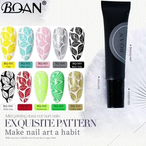 BQAN Stamping Gel Polish Hybrid Vernis Semi Permanent UV Nail Polishes Nail Art Manicure Stamping Plate