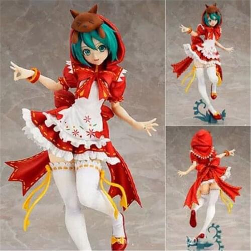 Bandai 22Cm Miku Princess Models Red Blue Hat Hatsune Dolls Sexy Sweet Singer Christmas Toys Japaneses Anime Figure Pvc Unisex