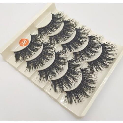 5 Pairs False Eyelashes Thick Long Crisscross Eye Lashes Extension HandMade Fake Lashes Eye Tools For Party Makeup