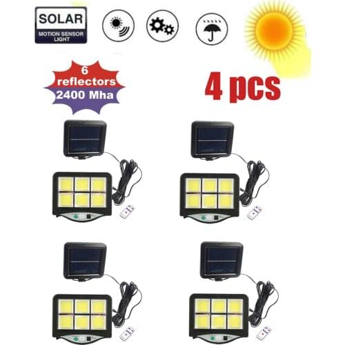 4pcs seperable 120 LED Solar Outdoor Wall Lamp PIR Motion Sensor Garden solar Light Waterproof Infrared motion Sensor Street Lam