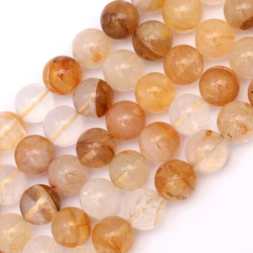 8mm 10mm 12mm natural iron quartz beads natural GEM stone beads DIY spacer beads for jewelry making strand 15" wholesale