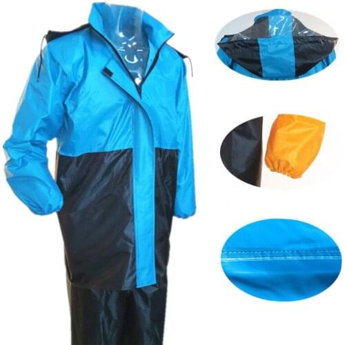 Impermiable Rainsuit Adult Hooded Motorcycle Rainwear for Men Women Windproof Plastic Rain Coats Travel Climbing Split Raincoat