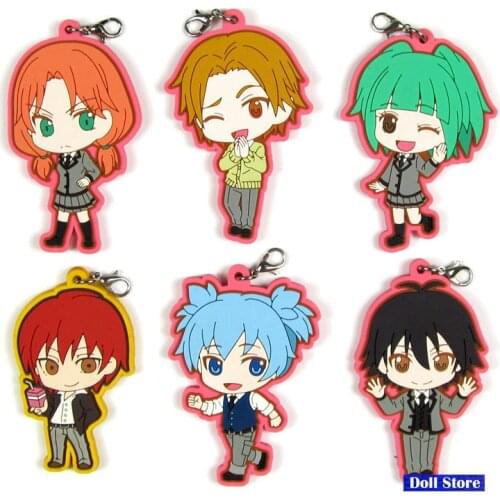 New arrival Assassination Classroom Korosensei Kayano Shiota Akaban anime figure rubber mobile phone charms/key chain/strap D251